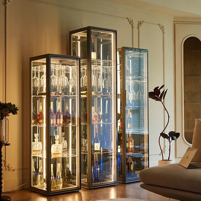 Drinks Cabinet Wall Bar Whiskey Wine Refrigerator Nordic Iron Open Cabinets Luxury Full Kitchen Showcase Vitrine Furniture Rack