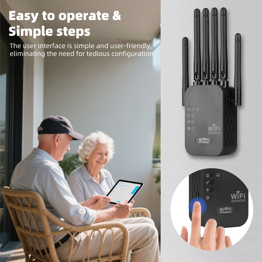 Wireless 5G WiFi Repeater 1200Mbps Router Wifi Booster Dual Band Long Range Extender 5Ghz Wi-Fi Signal Amplifier Repeater - 3