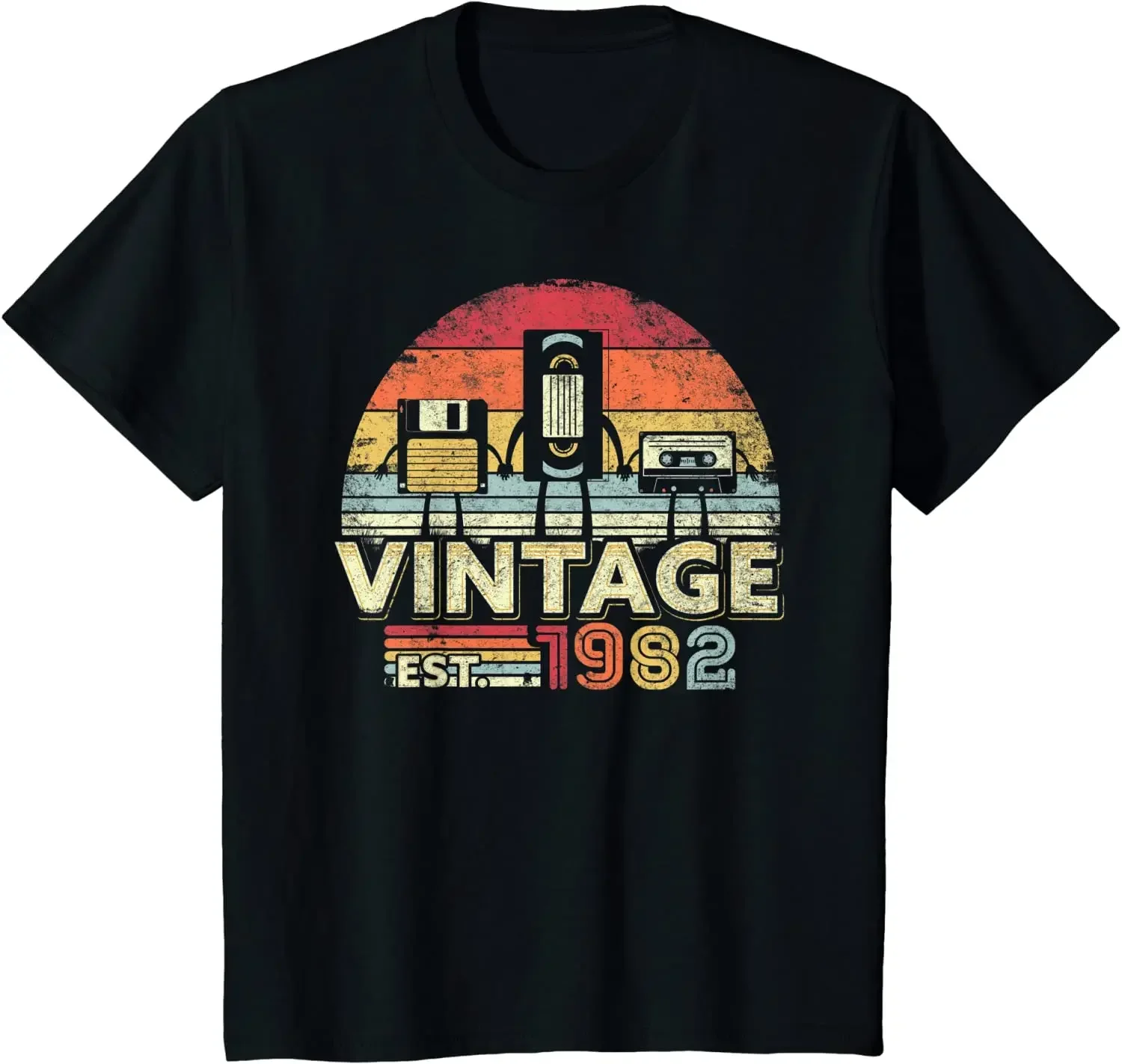 

1982 Shirt Vintage Birthday Gift Funny Music Tech Humor T-Shirt T Shirts for Men Harajuku Four Seasons Cotton Daily