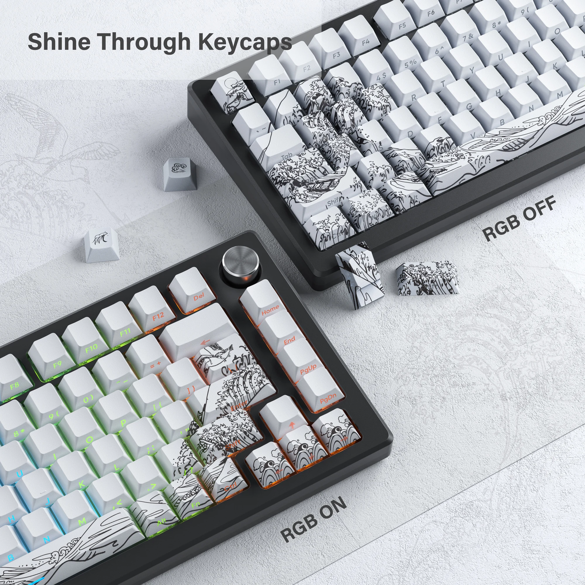 可愛くて超パワー【アビスカイト】メイン&EX15&スリーブ Amazon.com: HITIME XVX Shine Through Keycaps w/IMD Tech