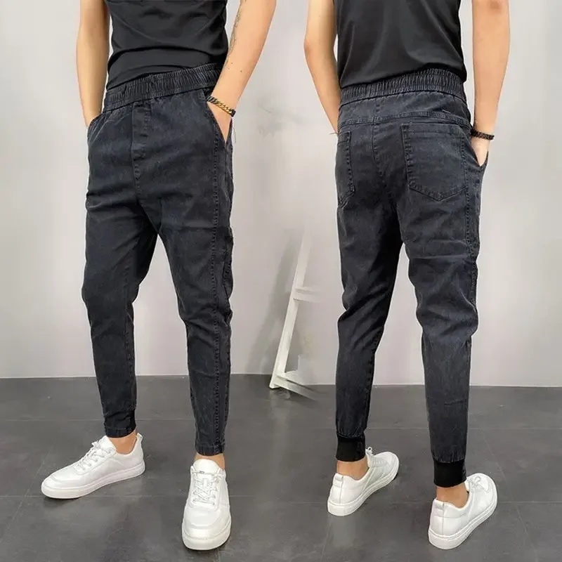 thumbnail image 1 of Pantalones vaqueros ajustados de tubo para hombre, pantalones vaqueros ajustados y ajustados, pantalones vaqueros negros para hombre, novedad de 2025 en ropa vaquera de gran tamaño para otoño, 1 of 5
