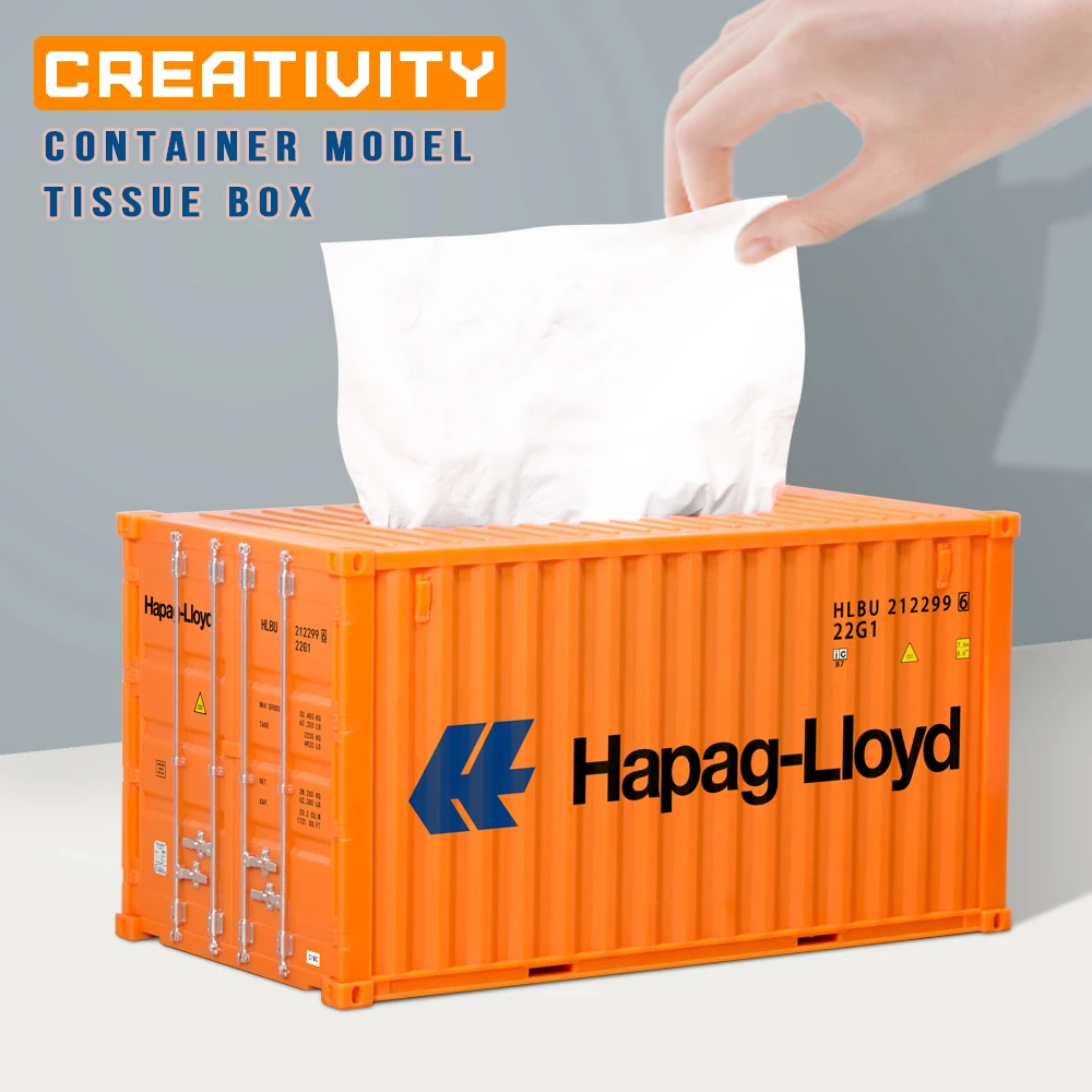 Retro Creative HPL Shipping Container Model Tissue Box Home Decoration