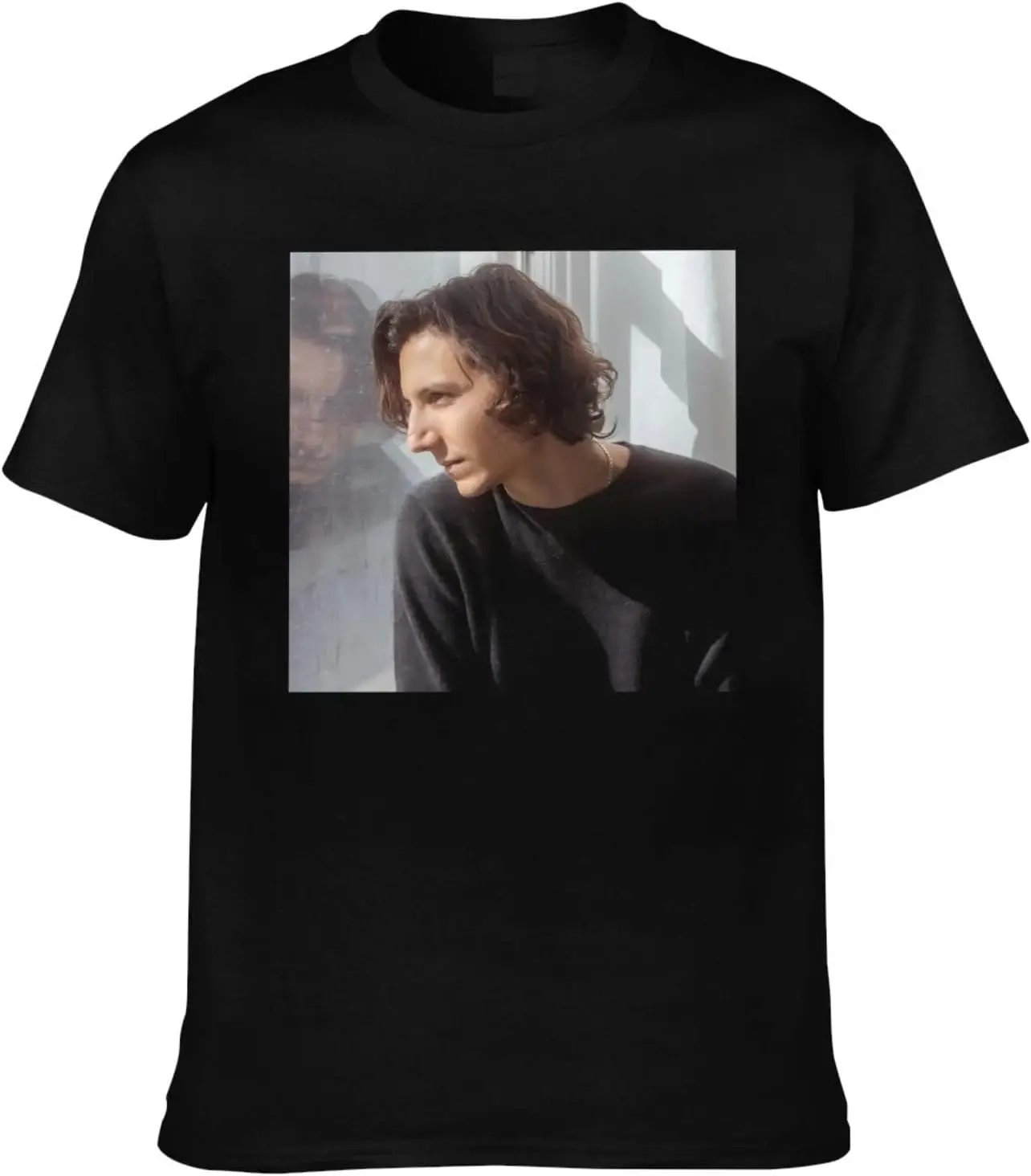 

Anson Music Seabra Shirt Men's Double Sided Pattern Printed T-Shirt, Cotton Crew Neck Short Sleeve Tops Black