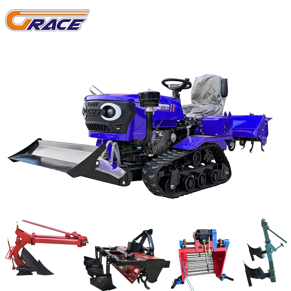 35 PS Raupenfahrzeug-Traktor mit Frontlader, Grabenfräse, Bodenfräse, Bagger, Planierraupe, CE-zertifiziert, kundenspezifisch anpassbar