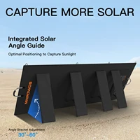 MHPOWOS 400W panneau solaire portable pour centrales électriques sac à main solaire pliable avec béquilles pour générateurs solaires, camping-car, camping 6