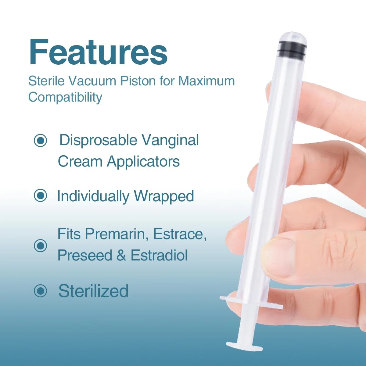 10Pcs Disposable Plastic Vaginal Cream Applicators Hygienic Injector Applicator to Fit Lubricant Estrace Personal Lube Gel