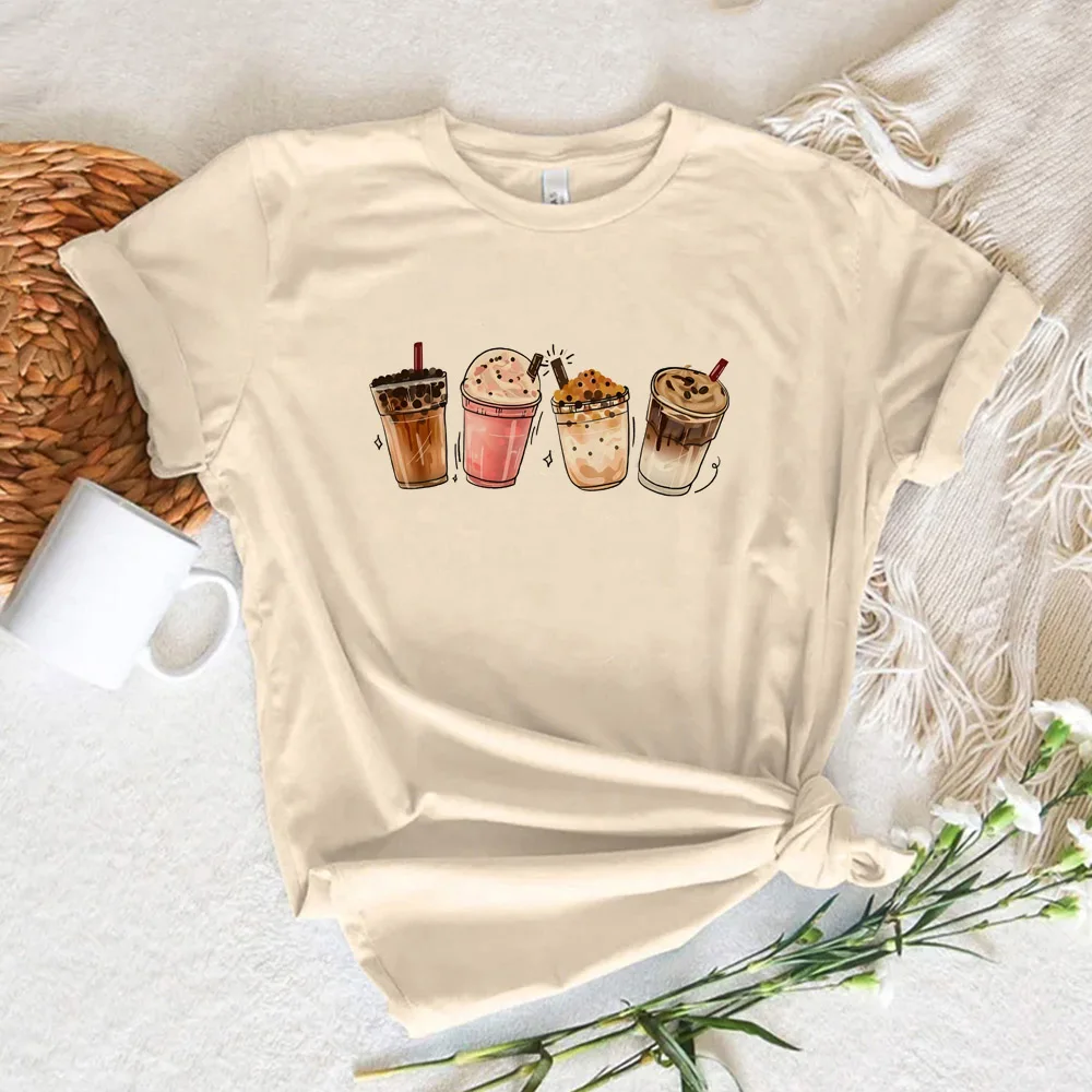 

Кофейный женский топ с рисунком