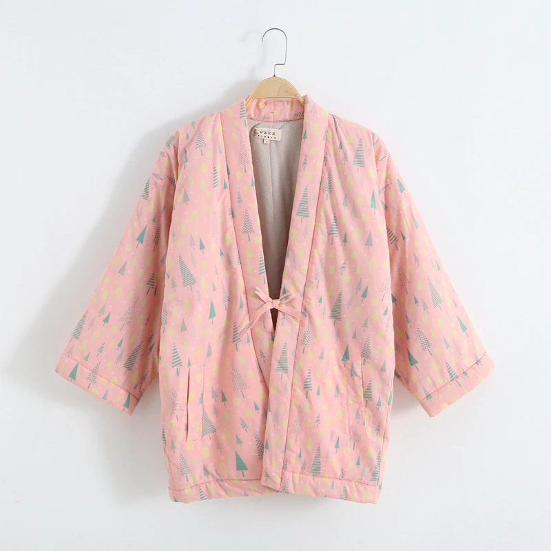 

Hanten Jacket Women Traditional Japanese Cardigan Coat Samurai Winter Thick Cotton-Padded Kimono Yukata Asian Homewear Clothes