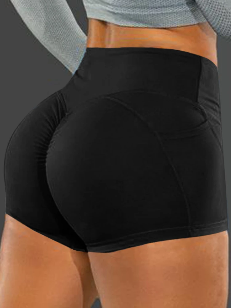Sports Bottoms Athletic Summer Fitness Skinny Gym Solid Sexy Women Shorts Soft Elastic Stretch Casual High Waist Tight