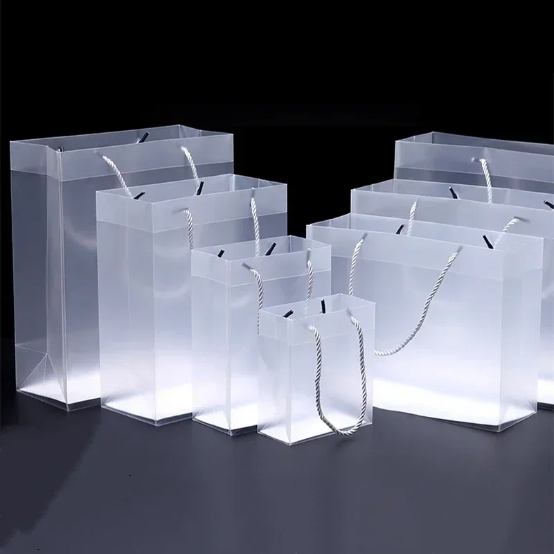 

10 шт., прозрачные пластиковые сумки для покупок