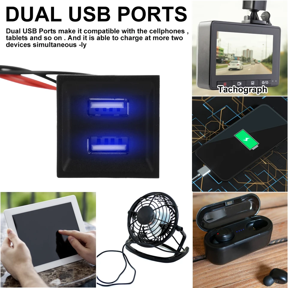 Caricatore dual USB per auto con presa accendisigari 12 V