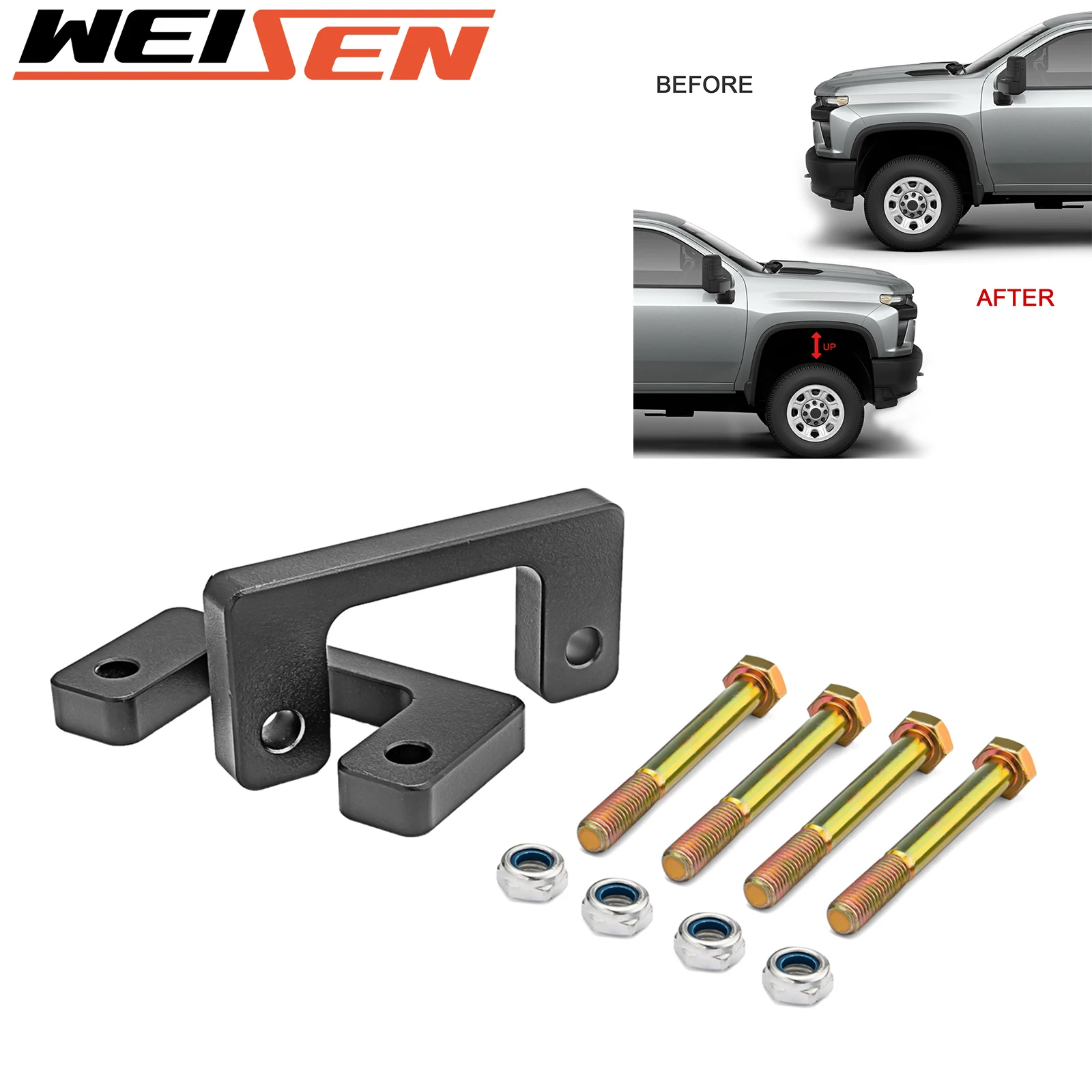 Silverado 1500 Before And After Level Kit 9/mo - Finance MotoFab Lifts CH-2LM - 2 In Front Leveling Lift Kit That Is Compatible With Chevy Gmc Pickup Chevy Truck Leveling Kit Sierra 1500