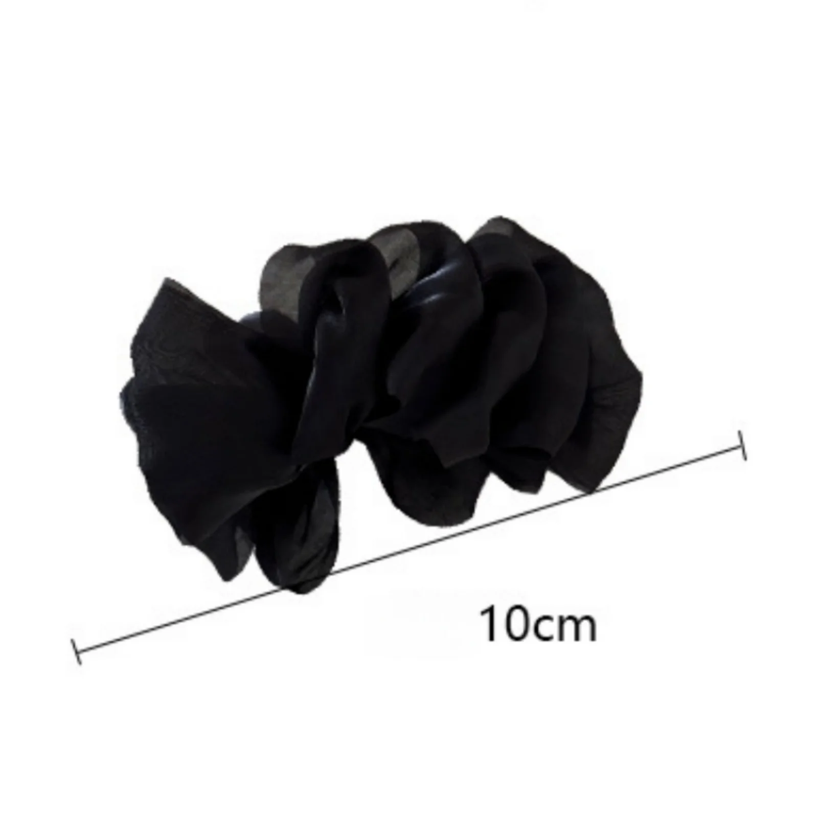 1PC Chiffon Flower Hair Scrunchies, 3 - Color Set (Black, Pink, White), Elegant Hair Ties for Women, Perfect for Ponytails
