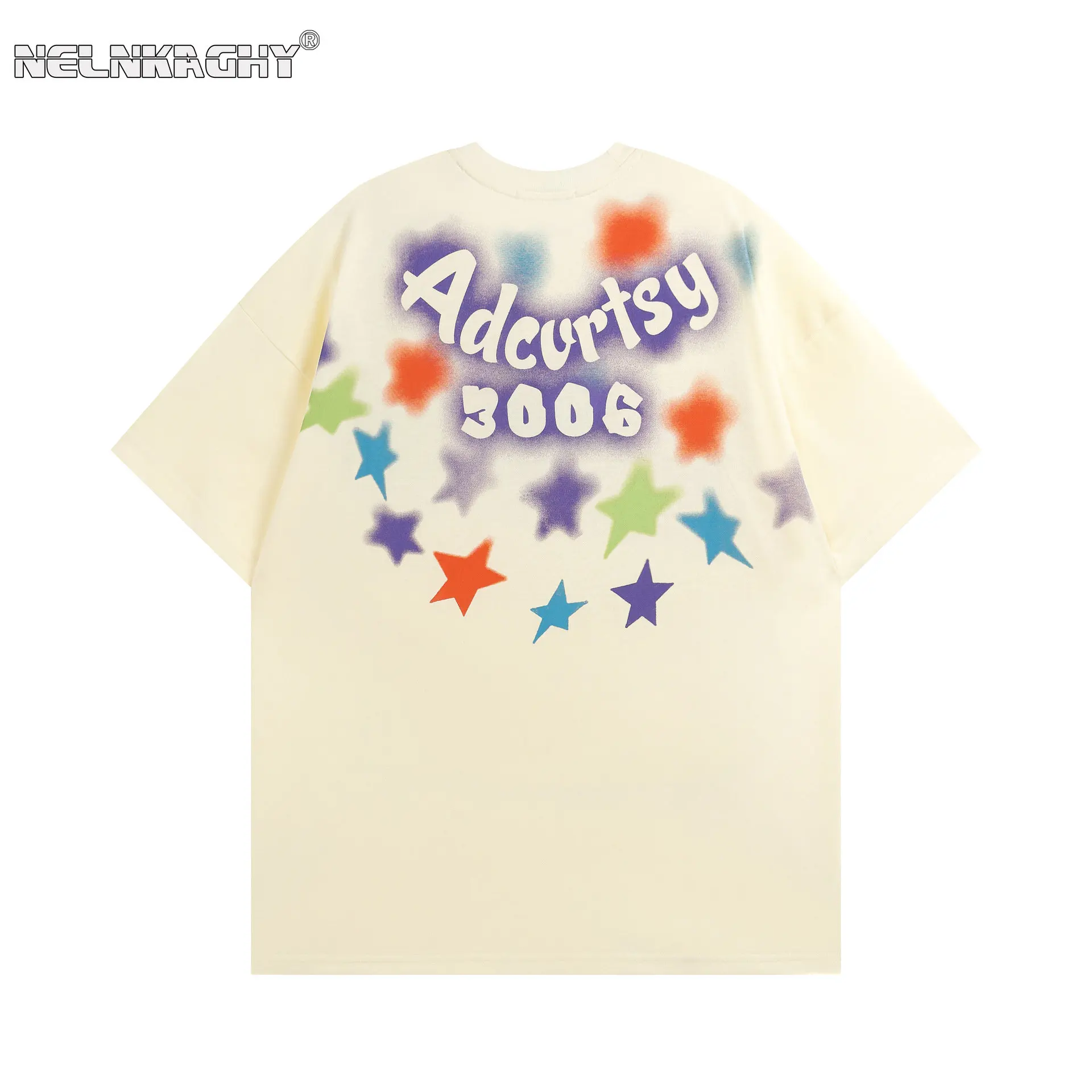 

Fashion Design Five-pointed Star Print Short Sleeve T-shirt Men's Shirt Men's Street Loose Couple Top Clothing Graphic T Shirts