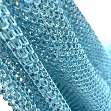  Sewing Rhinestones Mesh diy Ribbon trim Mesh Crystal Fabric Strass tape Net with rhinestones Crystal Trimming for diy Dress garm 