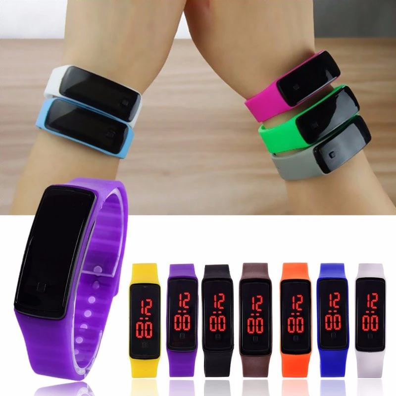 pulsera informales para hombre y mujer, pulsera Digital LED, electrónica, de silicona, Color caramelo, a la moda, 2021| Relojes de niños| - AliExpress