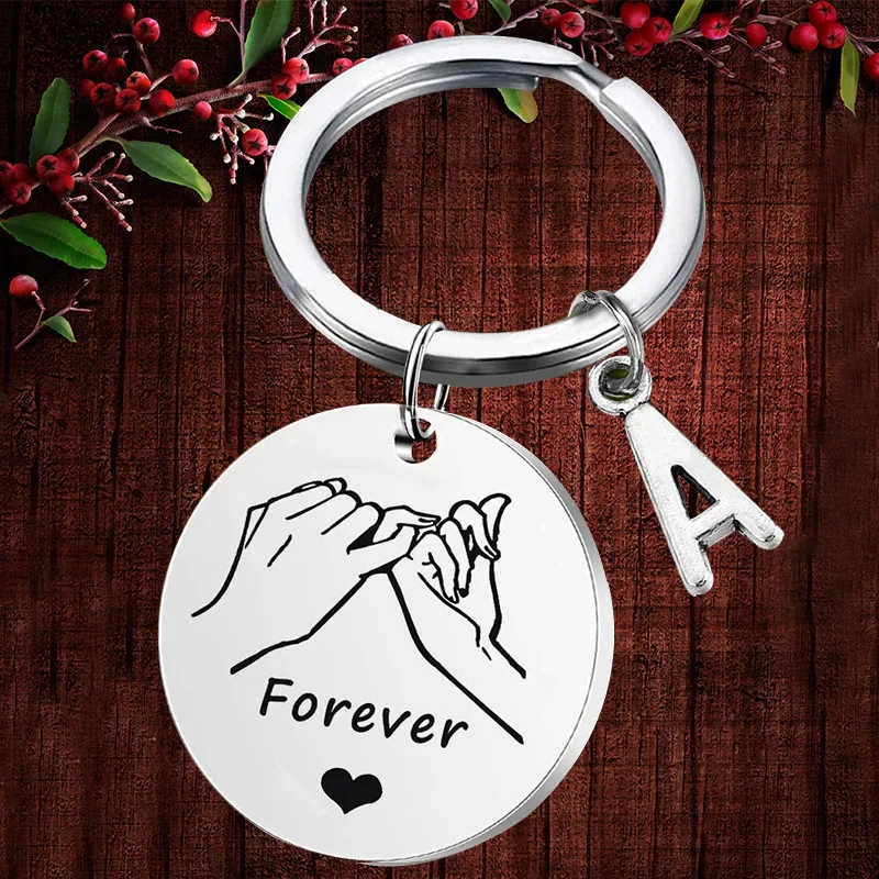 

Charm Lovers Couple gift Keychain pendant Pinky Promise Friends BFF Forever key chain Valentine's Day Gift