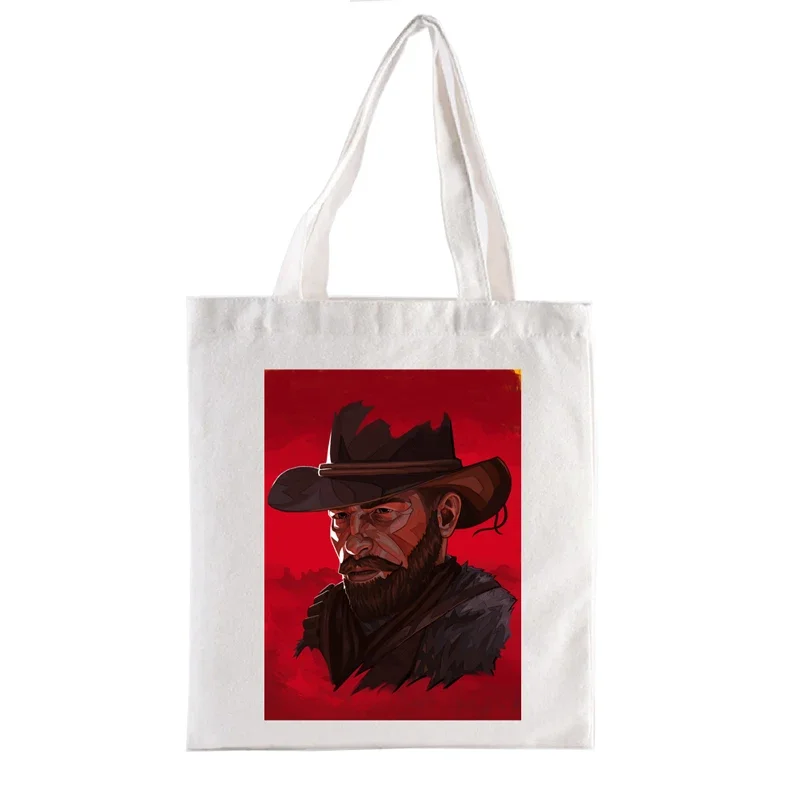 

Canvas Shopping Bag Red Dead Redemption Bags Aesthetic Totebag Shopper Women's Handbag Female Handbags Fashion Funny Shopping