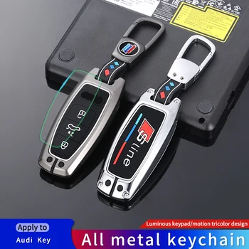 Custodia/cover per Chiave/telecomando in lega di zinco per Audi A6 A7 A8 E-tron Q5 Q7 Q8 C8 D5 custodia protettiva Fob accessori per auto - Custodia per chiave a distanza per auto in lega di zinco per Audi per Audi