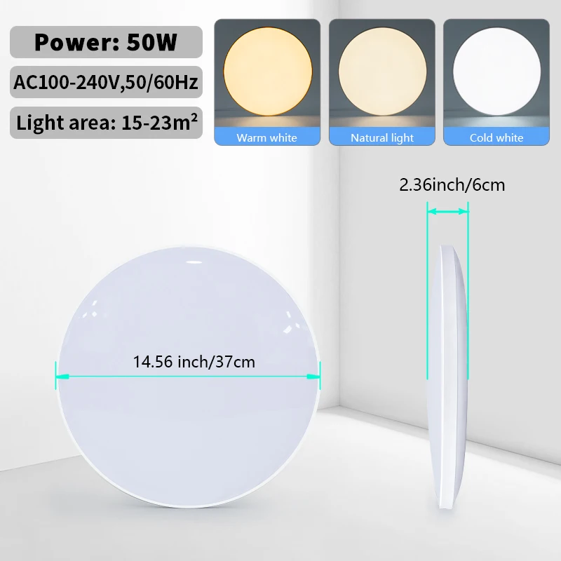 Modern LED Ceiling Lamp with Remote Control - Dimmable Lighting