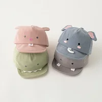 Cute Animal Baby Baseball Hat Cartoon Dinosaur Rabbit Infant Peaked Cap Solid Color Kawaii Soft Brim Kids Sun Hats 2