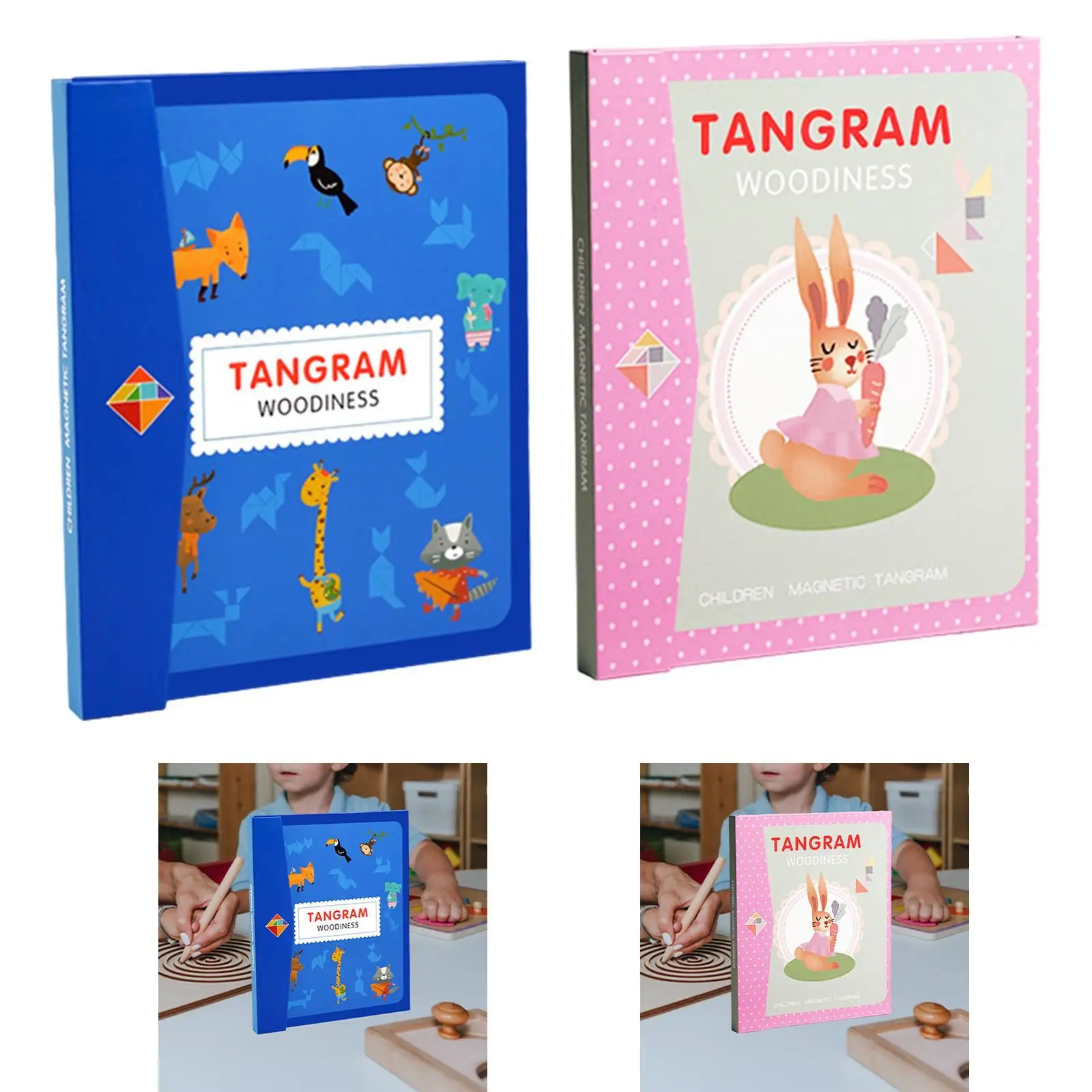 Tangram Puzzle Fun Color Perception Travel Game Shape Pattern Block for Children Kids Adults Boys Girls Preschool Birthday Gift 3