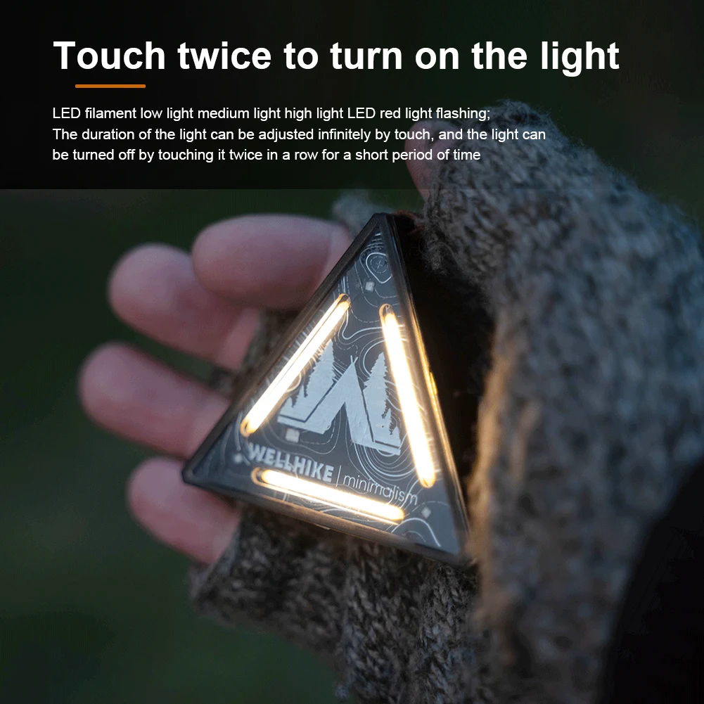 LED Outdoor Mini Direction Light with 4 Lighting Modes Type-C Charging Night Riding Warning Light for Hiking Fishing
