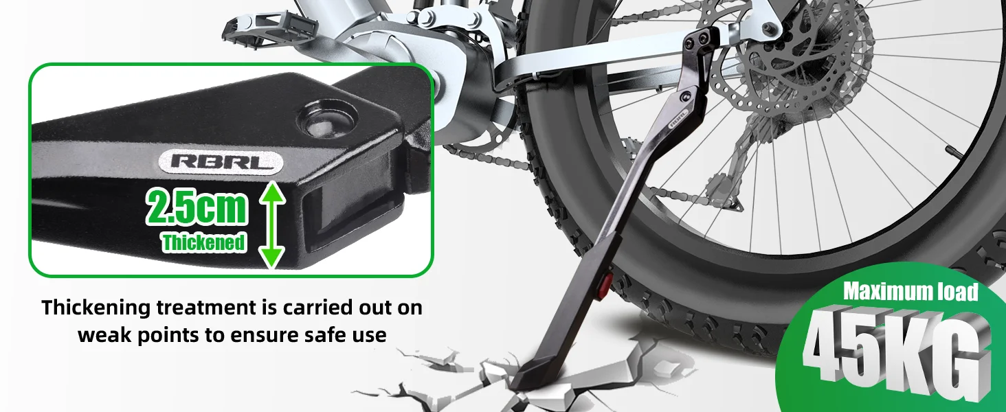 Description Picture 6 of itemRBRL Bicycle Kickstand 24-29" E-Bike Stand Aluminium Alloy Heavy Duty Bicycle Side Support Kickstand for MTB Road Cycling