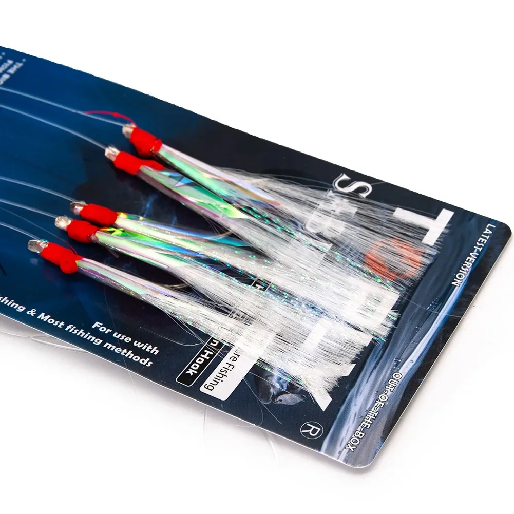 Heißer Verkauf Sabiki Soft Fishing Köder Rigs Köder Jigs Köder Feder köder Hering Köder hochwertige Rigs mit 6 Haken Teilen – Detail 30