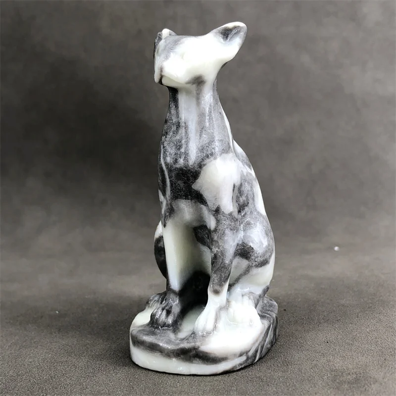 

8,3 см натуральный Ракушечный камень хрустальный Сфинкс Кот резьба полированные кварцевые лечебные камни драгоценные камни украшение для дома 1 шт.