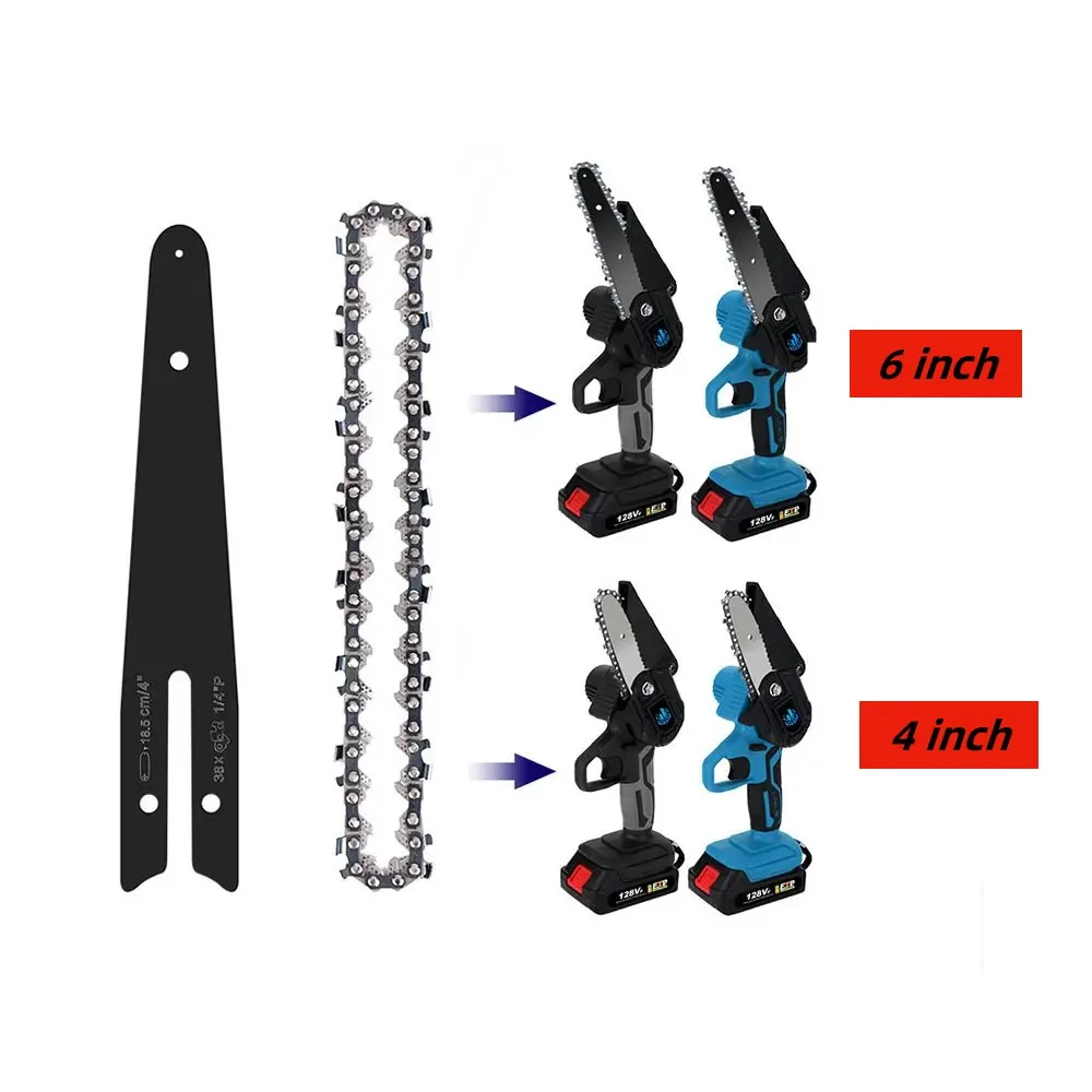 Barra Guida Motosega 6 Pollici - Acciaio Manganese, Per Mini Motoseghe Elettriche E A Batteria