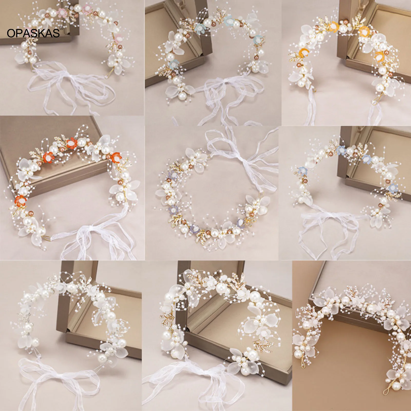 

Изысканная Свадебная повязка для волос, свадебные цветочные аксессуары для волос, жемчужные головные уборы с подвеской, женская бижутерия для волос, Блестящий Модный Декор