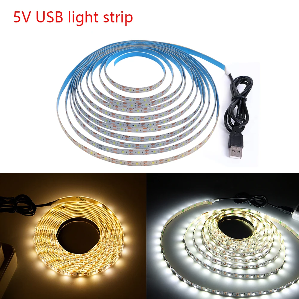 

Dc 5v Usb Light With Smd2835 Soft Light Strip Suitable For Indoor Decoration Wall Lamp Tv Background Cabinet Outdoor Camping