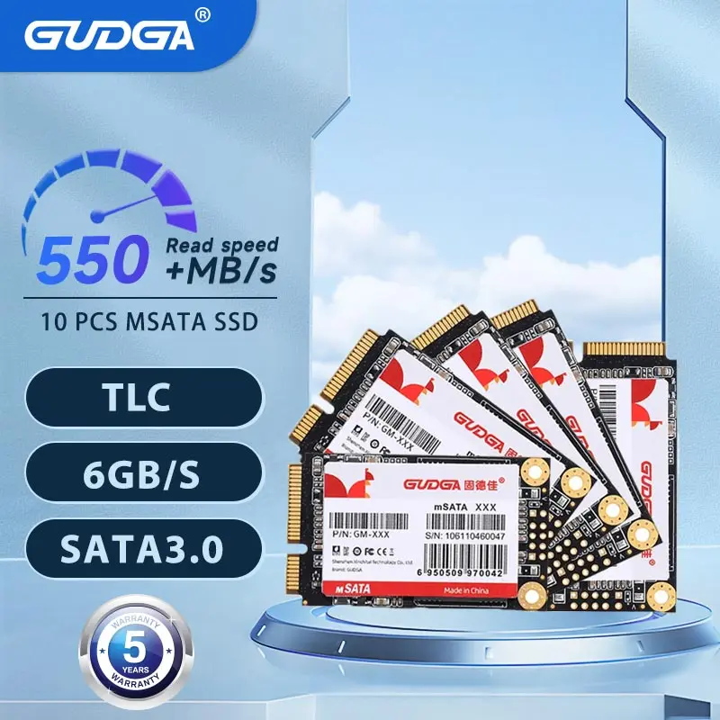 Gudga 10Pcs Msata Ssd Sataiii 64Gb 128Gb 256Gb 512Gb 1Tb Hdd Per Desktop 3X5Cm Disco Rigido Interno A Stato Solido Per Laptop Hp