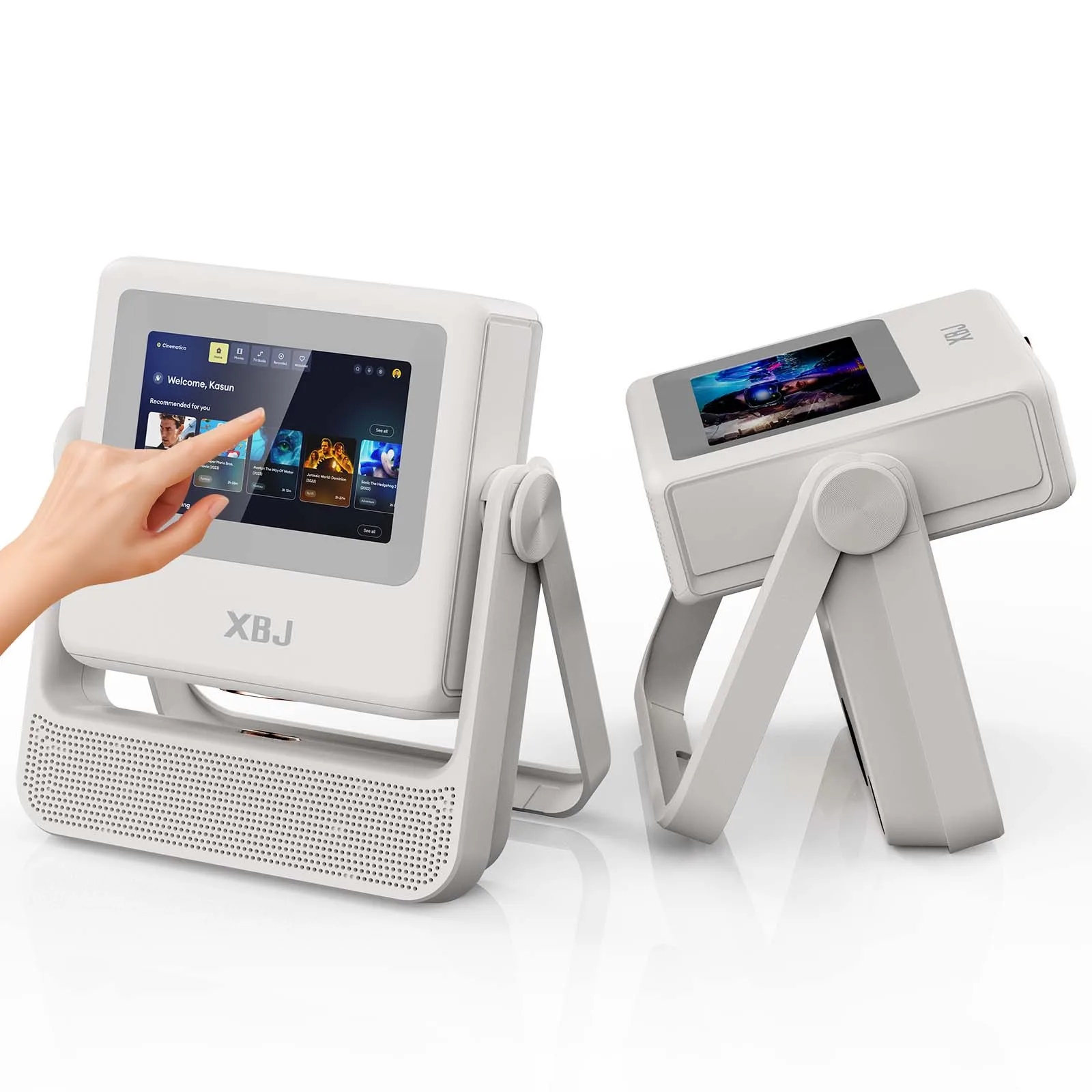 XBJ Smart Touch Screen Portable Projector Support 4K Wifi 6