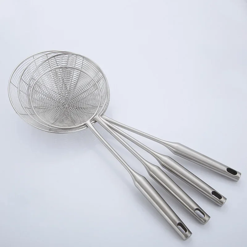 304 Stainless Steel Spider Strainer Skimmer Ladle for Cooking & Frying, Wire Mesh Spoons with Long Handle - Kitchen Gadgets