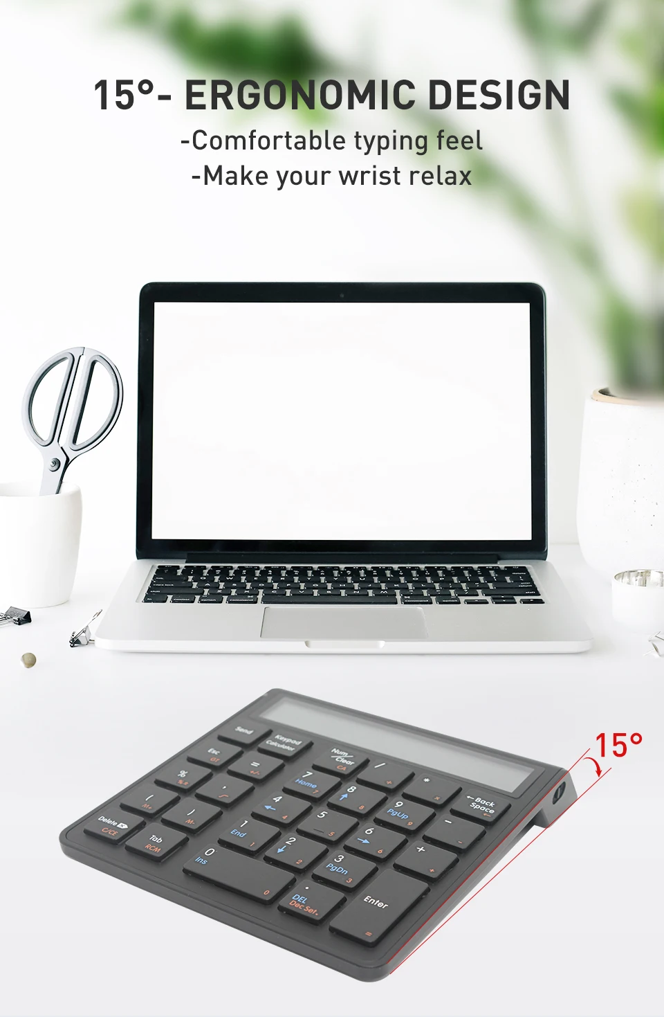 Numeric Keyboard& Calculator 2 in 1 With LCD Display Number Keypad