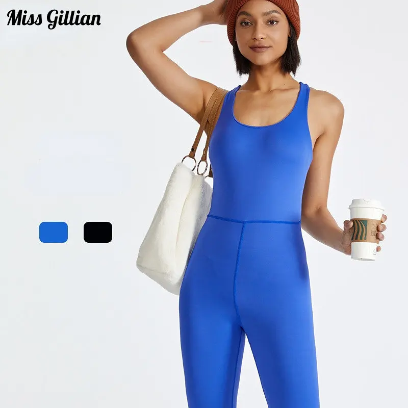 

Sport Womens Summer Jumpsuit Solid High Waist Gym Jumpsuit Backless Tank Top Romper Sleeveless Fitness Outfits Women Casual Suit