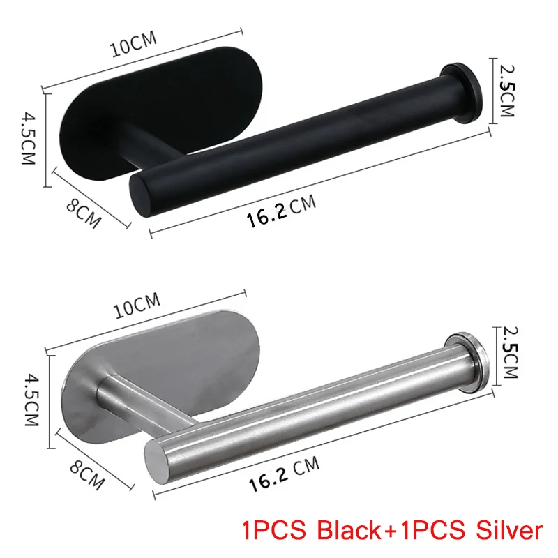 Space-Saving Stainless Steel Adhesive Towel and Tissue Holder