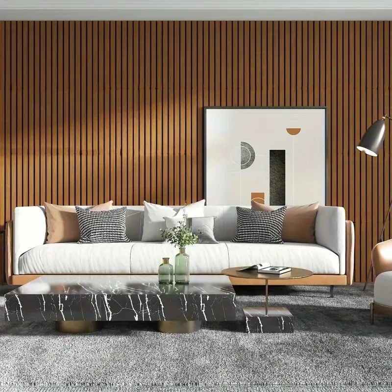 Finished DIY project with decorative wallpaper