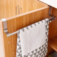 Porte d'armoire de cuisine, porte-serviettes en acier inoxydable, porte arrière, porte-serviettes suspendu, salle de bains, crochets pour serviettes sans poinçon, organisateur de maison 2