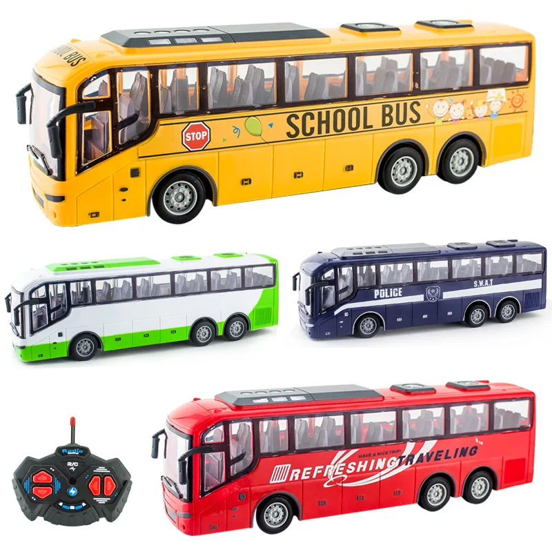 Autobús RC De Dos Pisos Con Control Remoto 4 Canales, Puertas Que Se Abren Y Función De Aceleración, Para Niños De 3 Años En Adelante