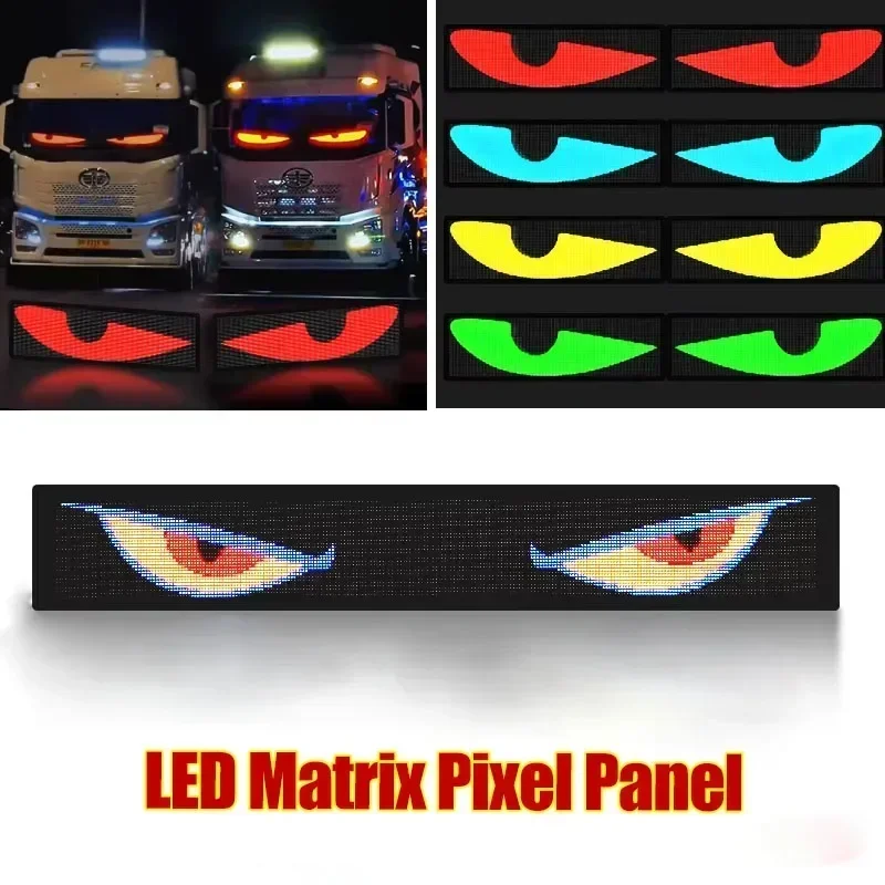 2 in 1 LED Matrix Pixel Panel Display Screen Flexible RGB Car Graffiti Scrolling Text Animation Shop Reminder Light Bluetooth