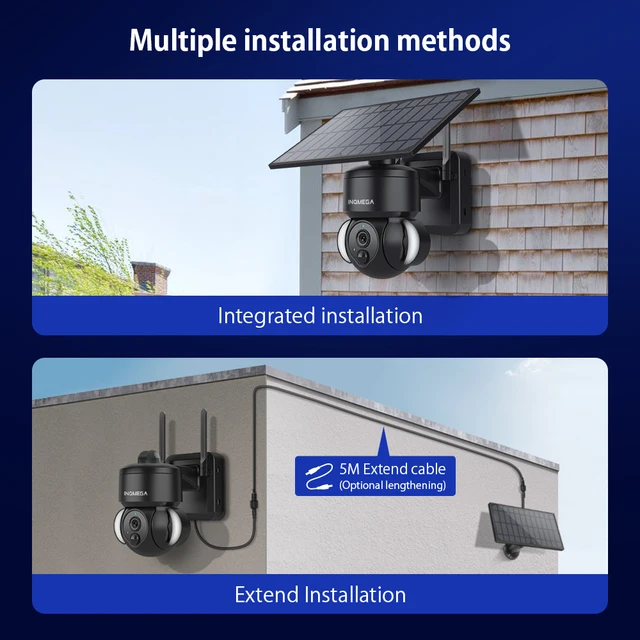 INQMEGA TUYA Solar PTZ IP Camera Outdoor Solar Panel Surveillance Security Camera Compatible with Alexa and Google Home Camera 4