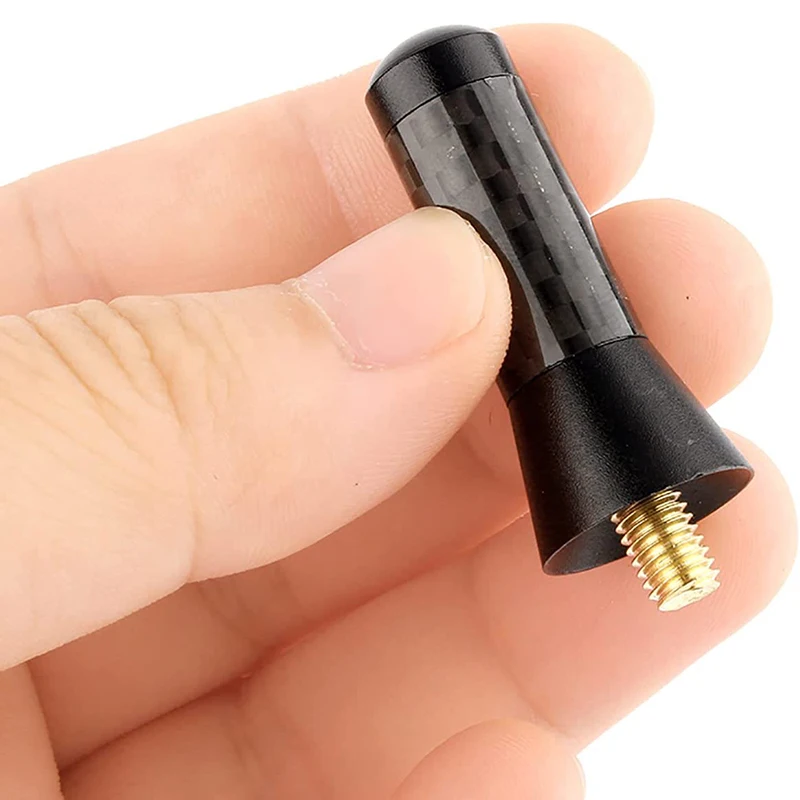 3.5cm/8cm/12cm Universal Car Short Radio Antenna Carbon Fiber Black Car Roof Antenna Radio Aerial FM/AM Metal Receiving Antennas car antenna