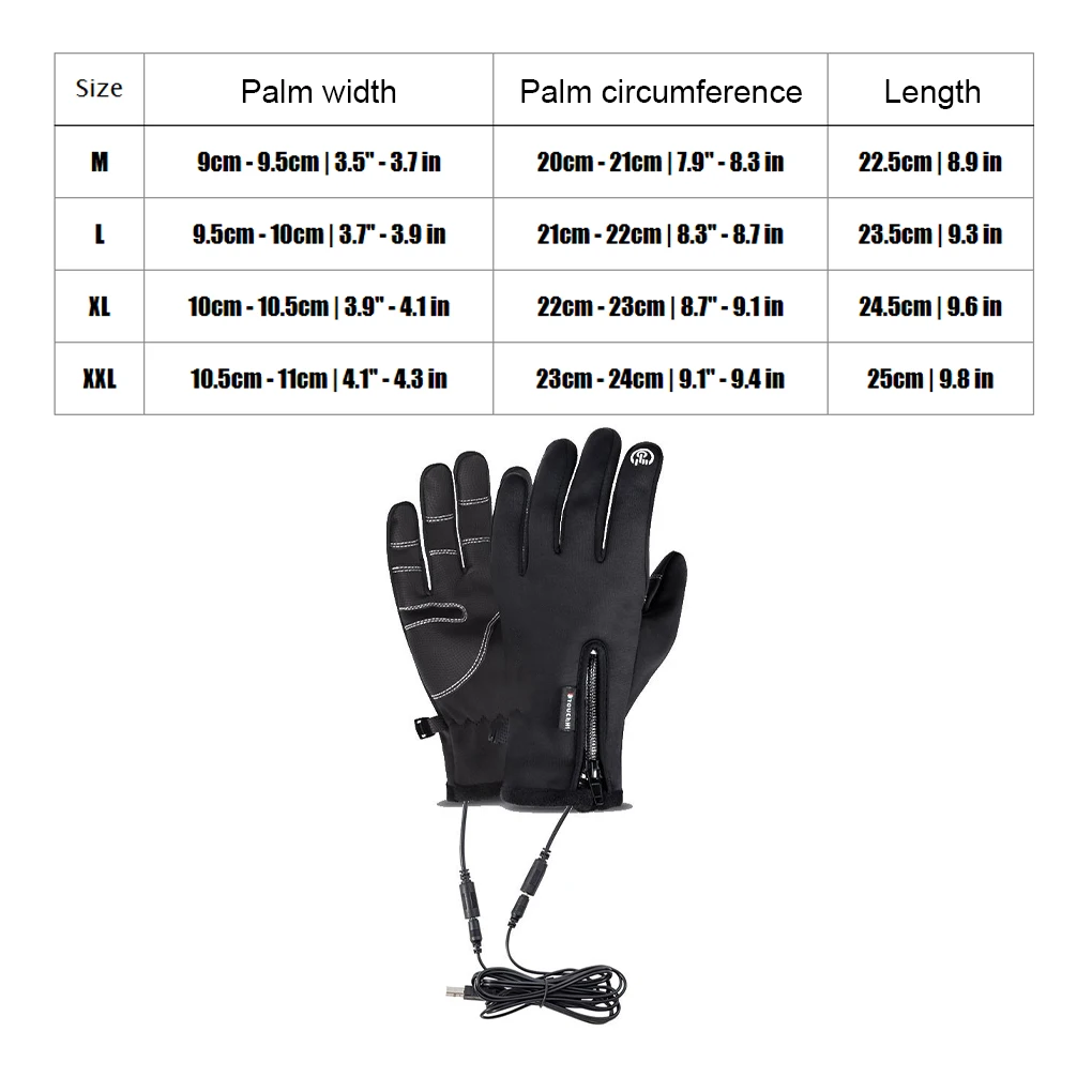 USB Heated Men Heated Gloves Winter Thermal Gloves With Heating CyclingTouchscreen Electric Heating Gloves 4
