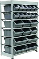 Bin Rack Storage System Heavy Duty Steel Rack Organizer Shelving Unit w/ 22 Plastic Bins in 6 tiers 1