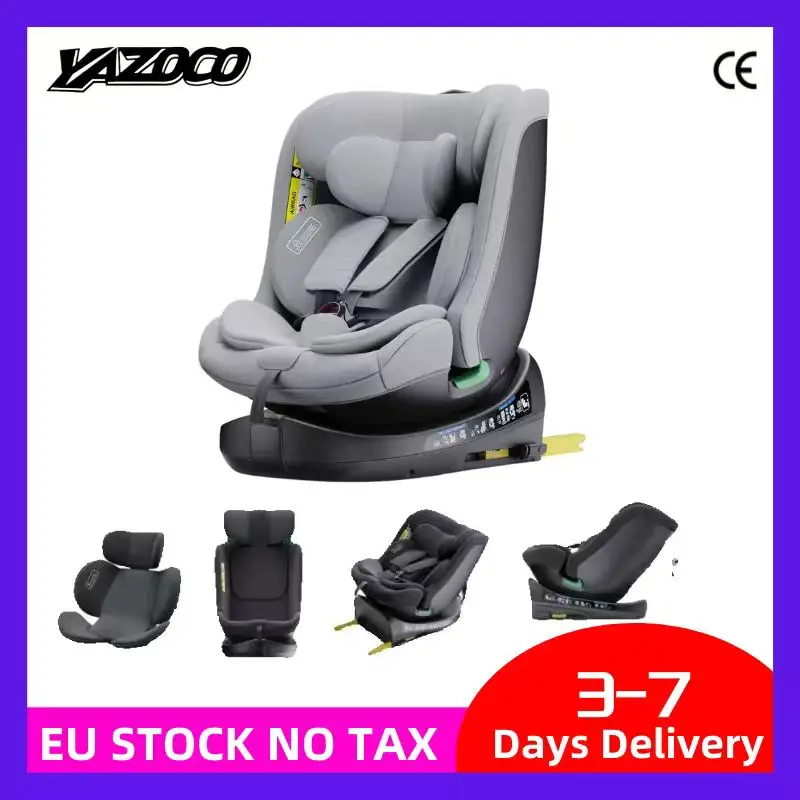 Siège enfant 360 °   Siège auto rotatif pour bébé ISOFIX, 0-36 kg/ECE R129/0-12 ans, ceinture de sécurité 5 points, neuf