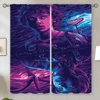 Stranger Things Poster Chiffon Curtain for Quarto Kitchen Curtains for Bedroom Decoration Elegant Room Curtains Salon 2 Pieces 1