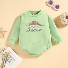 0-24 Months Newborn Baby Clothes Rompers Cute Cartoon 3D Prints Loose Romper Tops Soft Long Sleeve Pullovers Tops Clothes